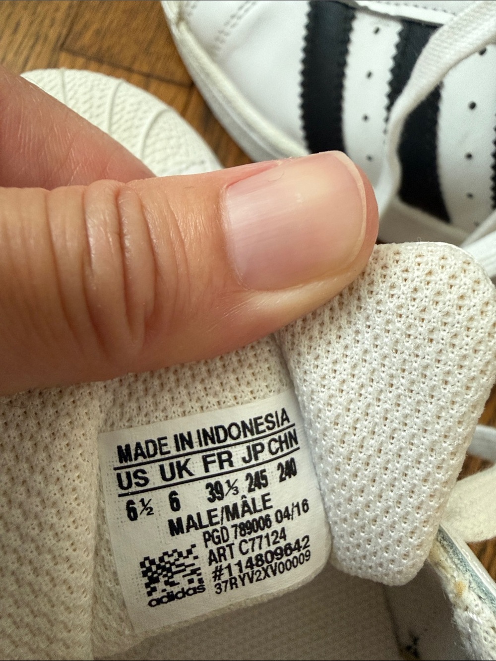 adidas White and Black Superstar Sneakers - Picture 2 of 5